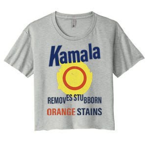 Funny Kamala Harris 2024 Removes Stubborn Orange Stains Women's Crop Top Tee