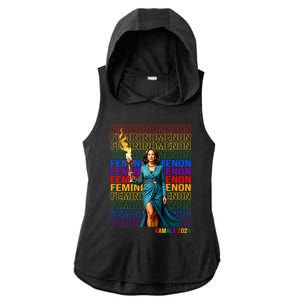 Femininomenon Kamala Harris 2024 Ladies PosiCharge Tri-Blend Wicking Draft Hoodie Tank