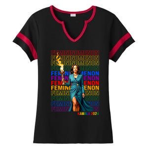 Femininomenon Kamala Harris 2024 Ladies Halftime Notch Neck Tee