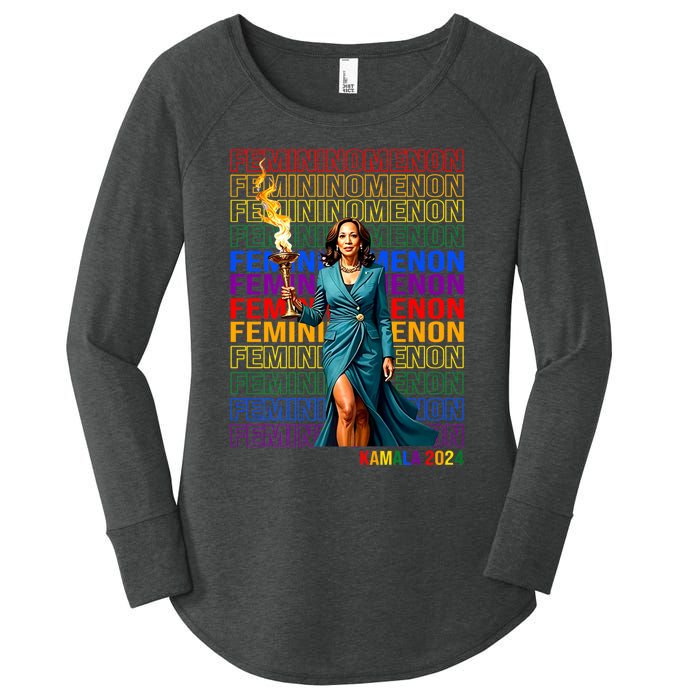 Femininomenon Kamala Harris 2024 Women's Perfect Tri Tunic Long Sleeve Shirt