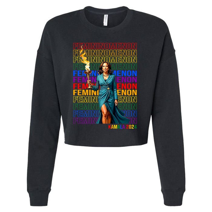 Femininomenon Kamala Harris 2024 Cropped Pullover Crew