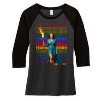 Femininomenon Kamala Harris 2024 Women's Tri-Blend 3/4-Sleeve Raglan Shirt