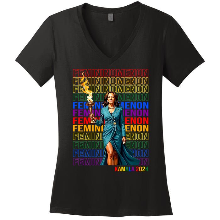 Femininomenon Kamala Harris 2024 Women's V-Neck T-Shirt