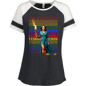 Femininomenon Kamala Harris 2024 Enza Ladies Jersey Colorblock Tee