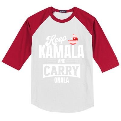 Funny Kamala Harris President Gift Kids Colorblock Raglan Jersey