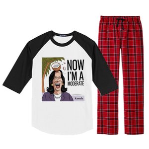 Funny Kamala Harris Now Moderate After Coconut Fell On Head Raglan Sleeve Pajama Set