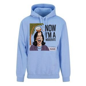 Funny Kamala Harris Now Moderate After Coconut Fell On Head Unisex Surf Hoodie