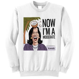 Funny Kamala Harris Now Moderate After Coconut Fell On Head Sweatshirt