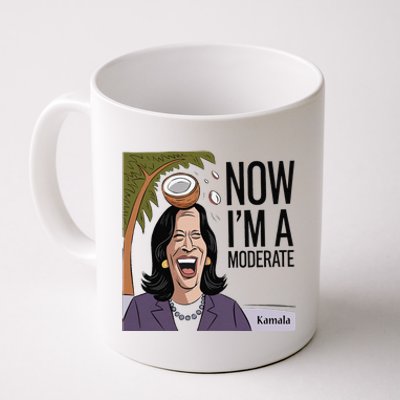 Funny Kamala Harris Now Moderate After Coconut Fell On Head Coffee Mug