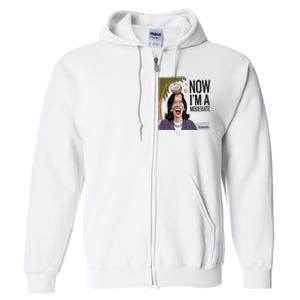 Funny Kamala Harris Now Moderate After Coconut Fell On Head Full Zip Hoodie