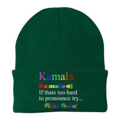 Funny Kamala Harris 2024 Madam President Harris Knit Cap Winter Beanie