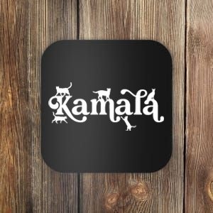 Funny Kamala Harris Cat Lettering Coaster