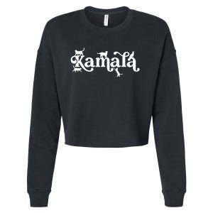 Funny Kamala Harris Cat Lettering Cropped Pullover Crew