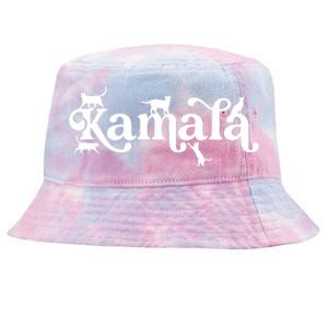 Funny Kamala Harris Cat Lettering Tie-Dyed Bucket Hat