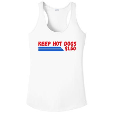 Funny Keep Hot Dogs $1.50 Dollars Ladies PosiCharge Competitor Racerback Tank