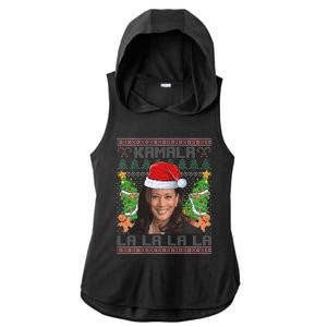 Funny Kamala Harris 2024 Christmas Comma La Xmas Ladies PosiCharge Tri-Blend Wicking Draft Hoodie Tank