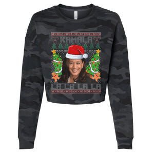 Funny Kamala Harris 2024 Christmas Comma La Xmas Cropped Pullover Crew