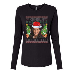 Funny Kamala Harris 2024 Christmas Comma La Xmas Womens Cotton Relaxed Long Sleeve T-Shirt