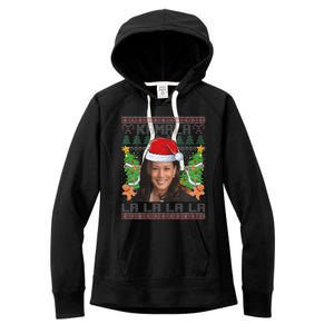 Funny Kamala Harris 2024 Christmas Comma La Xmas Women's Fleece Hoodie