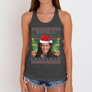 Funny Kamala Harris 2024 Christmas Comma La Xmas Women's Knotted Racerback Tank