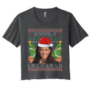 Funny Kamala Harris 2024 Christmas Comma La Xmas Women's Crop Top Tee