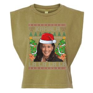 Funny Kamala Harris 2024 Christmas Comma La Xmas Garment-Dyed Women's Muscle Tee