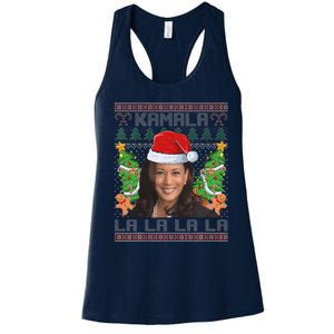 Funny Kamala Harris 2024 Christmas Comma La Xmas Women's Racerback Tank