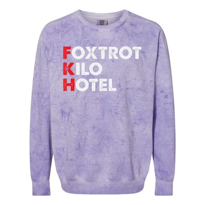 Foxtrot Kilo Hotel Fkh Funny Kamala Colorblast Crewneck Sweatshirt