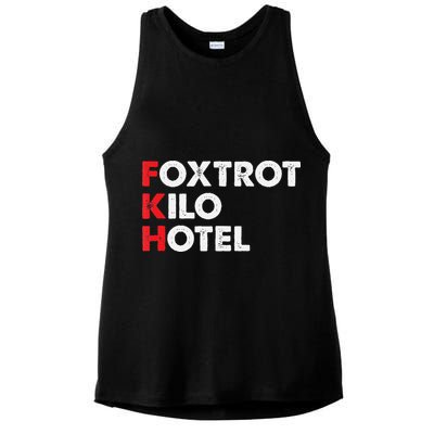 Foxtrot Kilo Hotel Fkh Funny Kamala Ladies PosiCharge Tri-Blend Wicking Tank