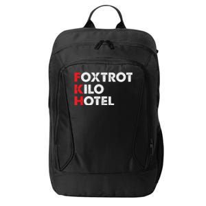 Foxtrot Kilo Hotel Fkh Funny Kamala City Backpack