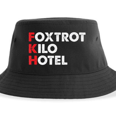 Foxtrot Kilo Hotel Fkh Funny Kamala Sustainable Bucket Hat
