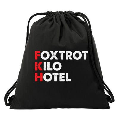 Foxtrot Kilo Hotel Fkh Funny Kamala Drawstring Bag