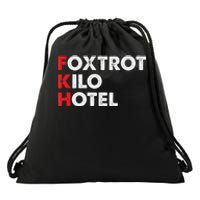 Foxtrot Kilo Hotel Fkh Funny Kamala Drawstring Bag