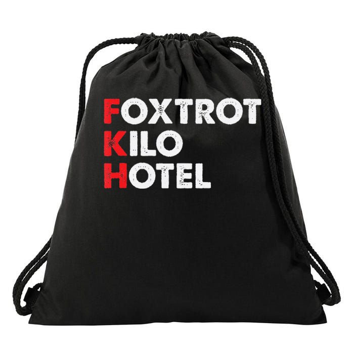 Foxtrot Kilo Hotel Fkh Funny Kamala Drawstring Bag