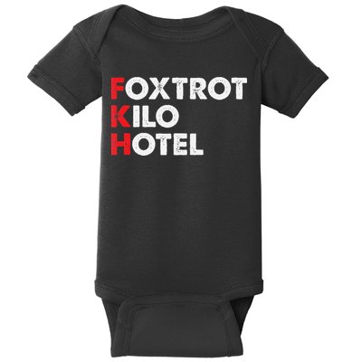 Foxtrot Kilo Hotel Fkh Funny Kamala Baby Bodysuit