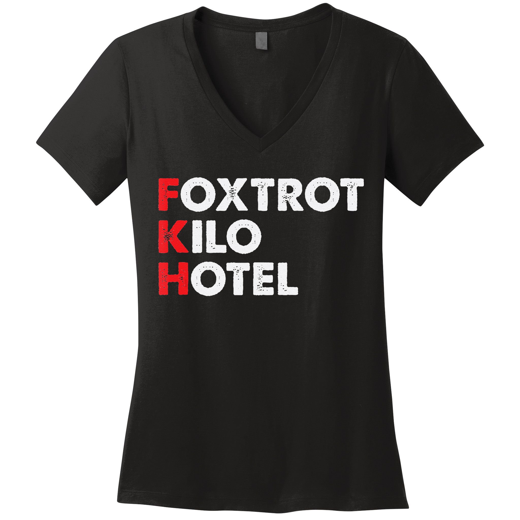 Foxtrot Kilo Hotel Fkh Funny Kamala Women's V-Neck T-Shirt