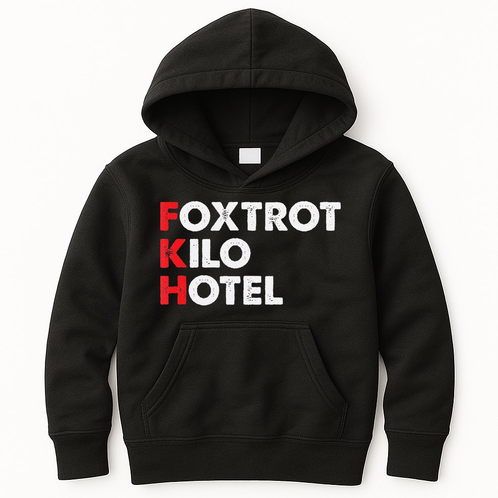 Foxtrot Kilo Hotel Fkh Funny Kamala Kids Hoodie