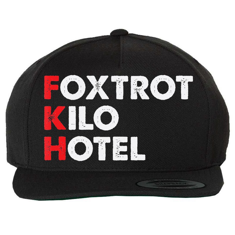 Foxtrot Kilo Hotel Fkh Funny Kamala Wool Snapback Cap