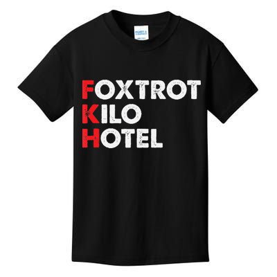 Foxtrot Kilo Hotel Fkh Funny Kamala Kids T-Shirt