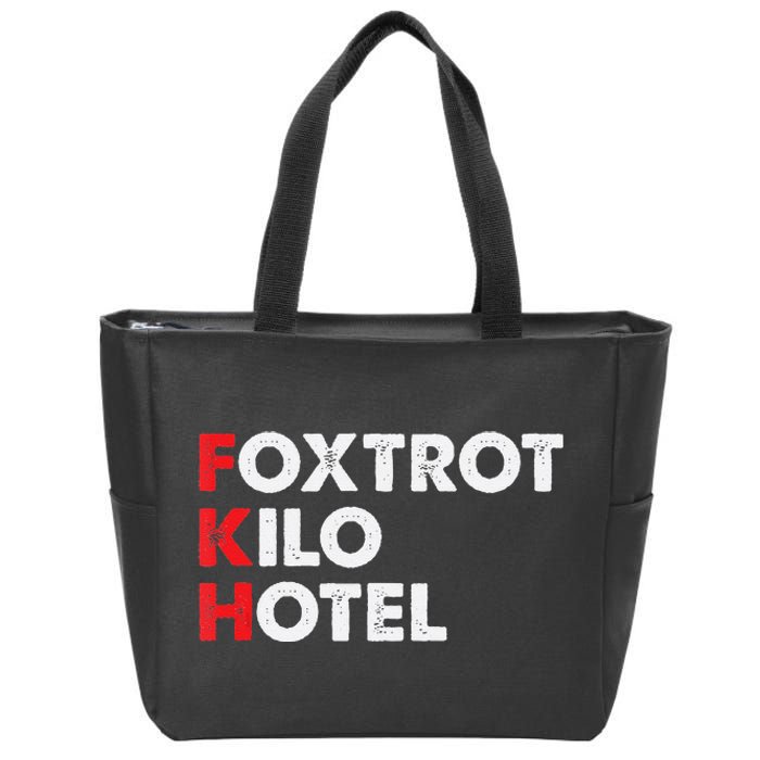 Foxtrot Kilo Hotel Fkh Funny Kamala Zip Tote Bag