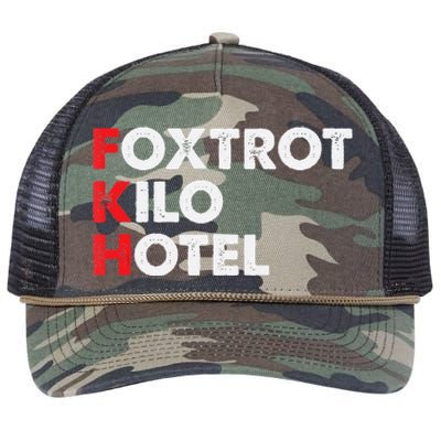 Foxtrot Kilo Hotel Fkh Funny Kamala Retro Rope Trucker Hat Cap