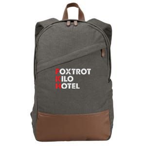 Foxtrot Kilo Hotel Fkh Funny Kamala Cotton Canvas Backpack