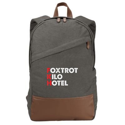 Foxtrot Kilo Hotel Fkh Funny Kamala Cotton Canvas Backpack