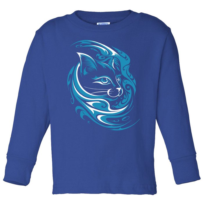 Funny Kamala Harris Cat Ladies Blue Cat Wave For Kamala Great Gift Toddler Long Sleeve Shirt