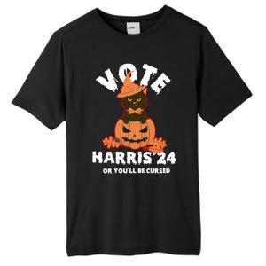 Funny Kamala Harris Halloween 2024 Harris Cat Halloween Cool Gift Tall Fusion ChromaSoft Performance T-Shirt