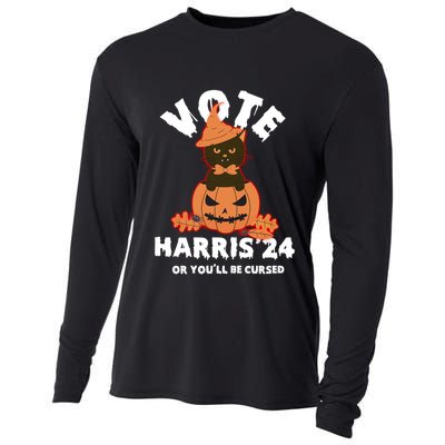 Funny Kamala Harris Halloween 2024 Harris Cat Halloween Cool Gift Cooling Performance Long Sleeve Crew