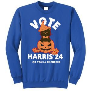 Funny Kamala Harris Halloween 2024 Harris Cat Halloween Cool Gift Sweatshirt