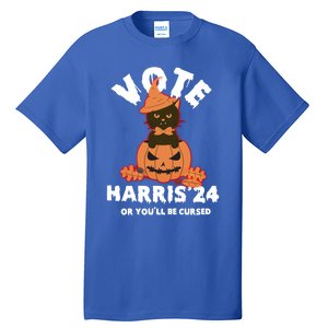 Funny Kamala Harris Halloween 2024 Harris Cat Halloween Cool Gift Tall T-Shirt