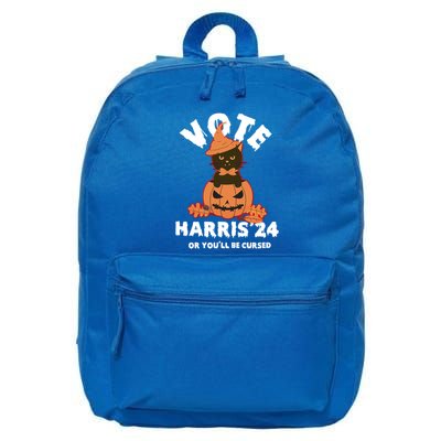 Funny Kamala Harris Halloween 2024 Harris Cat Halloween Cool Gift 16 in Basic Backpack