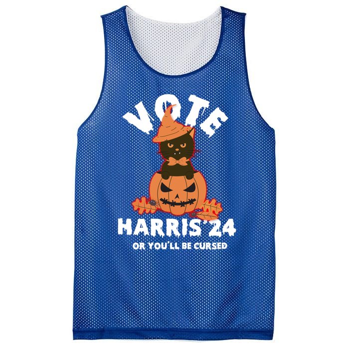 Funny Kamala Harris Halloween 2024 Harris Cat Halloween Cool Gift Mesh Reversible Basketball Jersey Tank